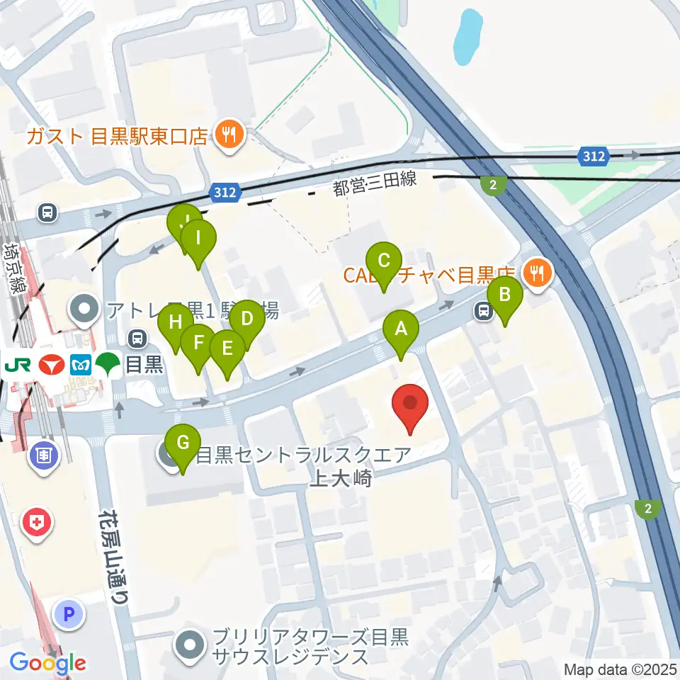 アスク音楽院 東京周辺のカフェ一覧地図