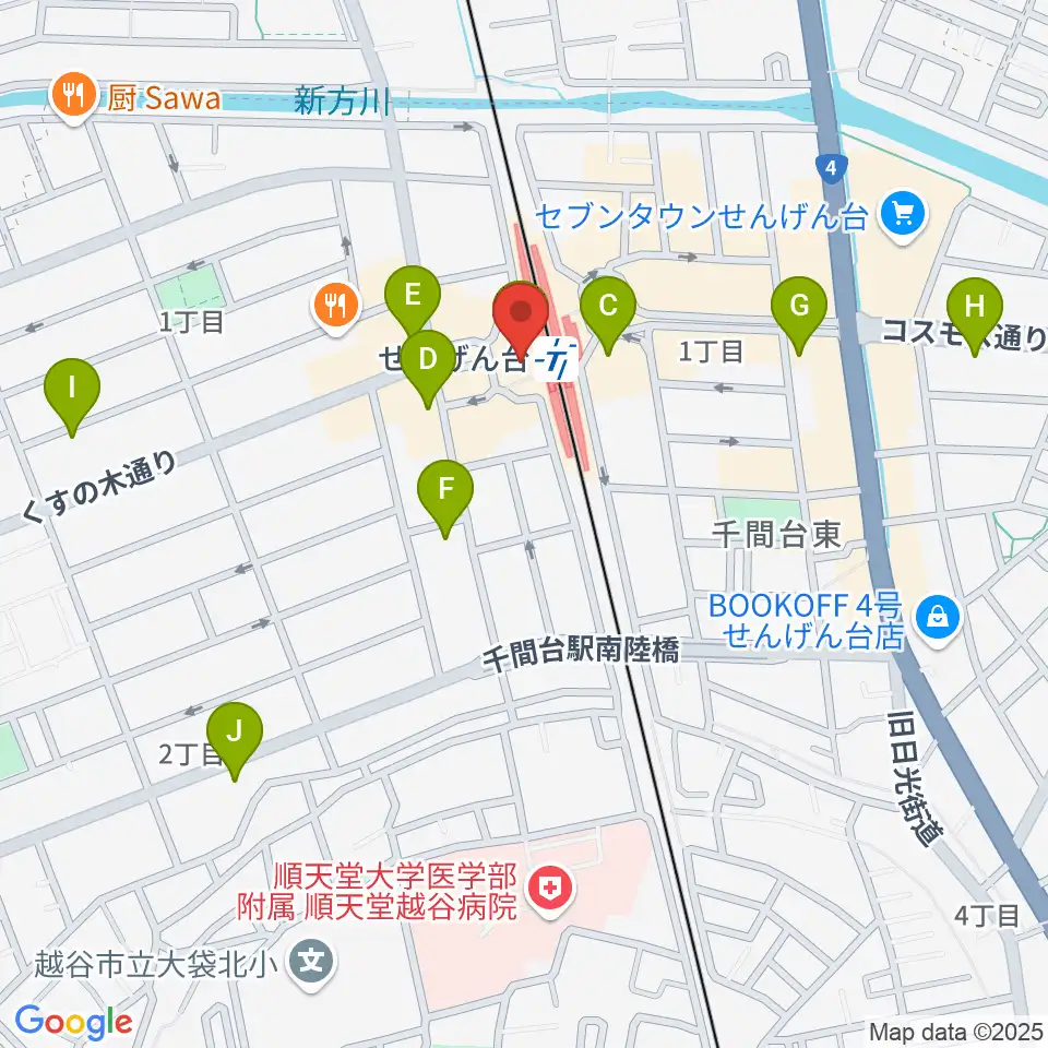 リトミックランドせんげん台教室周辺のカフェ一覧地図