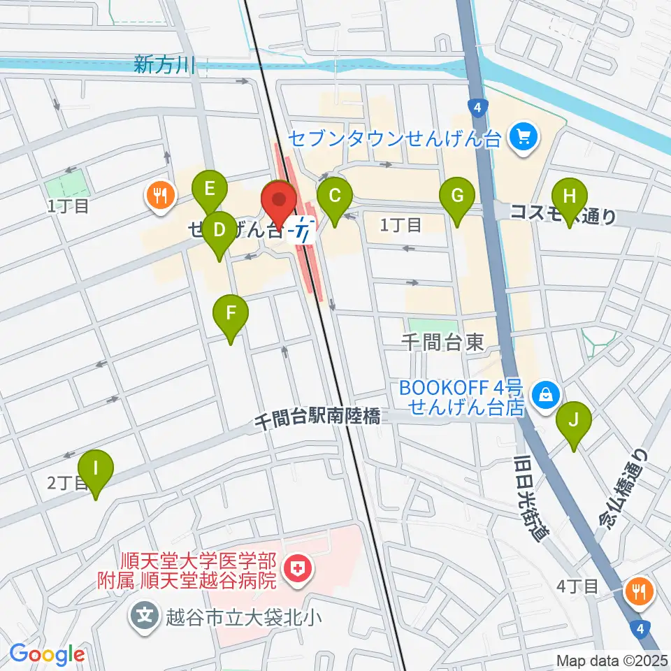 リトミックランドせんげん台教室周辺のカフェ一覧地図