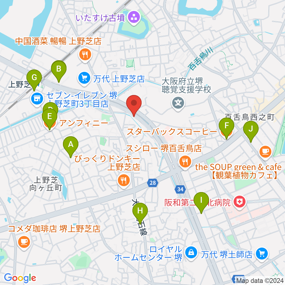 FSアカデミー本校周辺のカフェ一覧地図