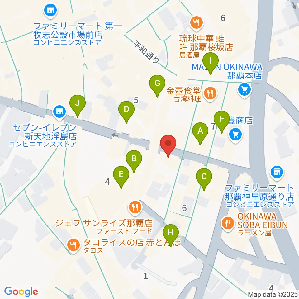 知名オーディオ周辺のカフェ一覧地図