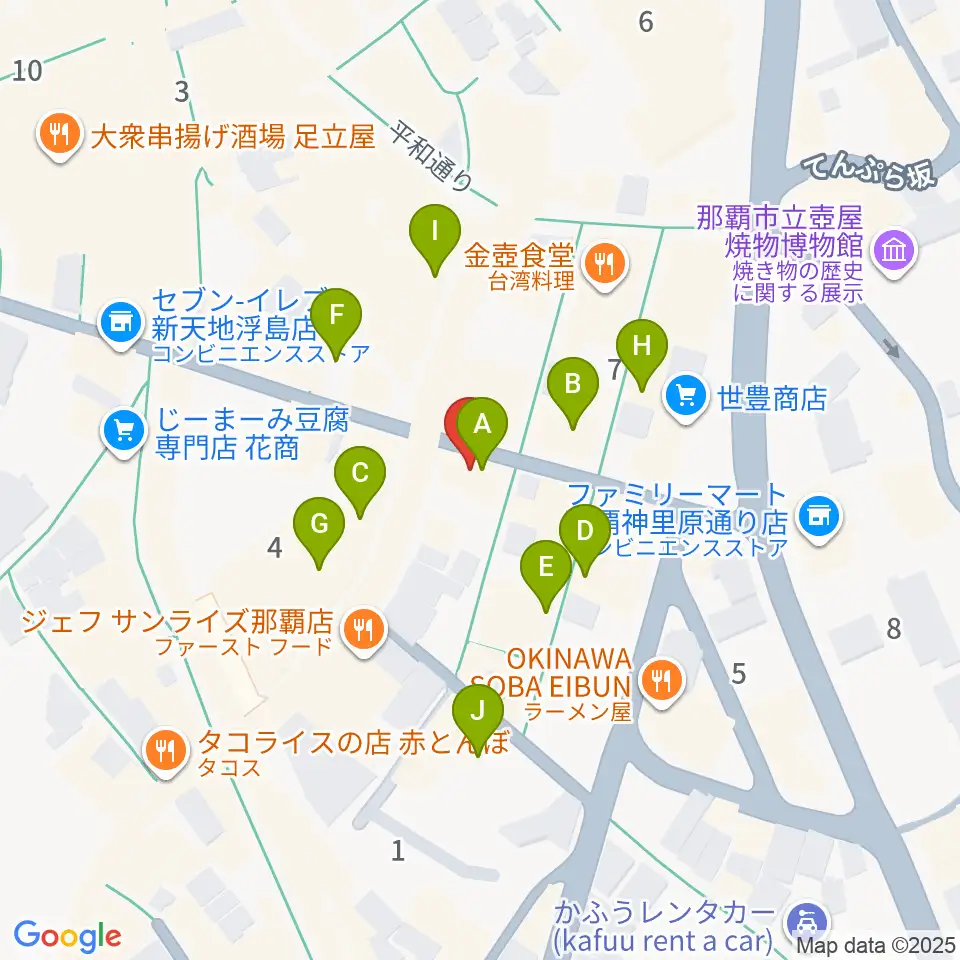 知名オーディオ周辺のカフェ一覧地図