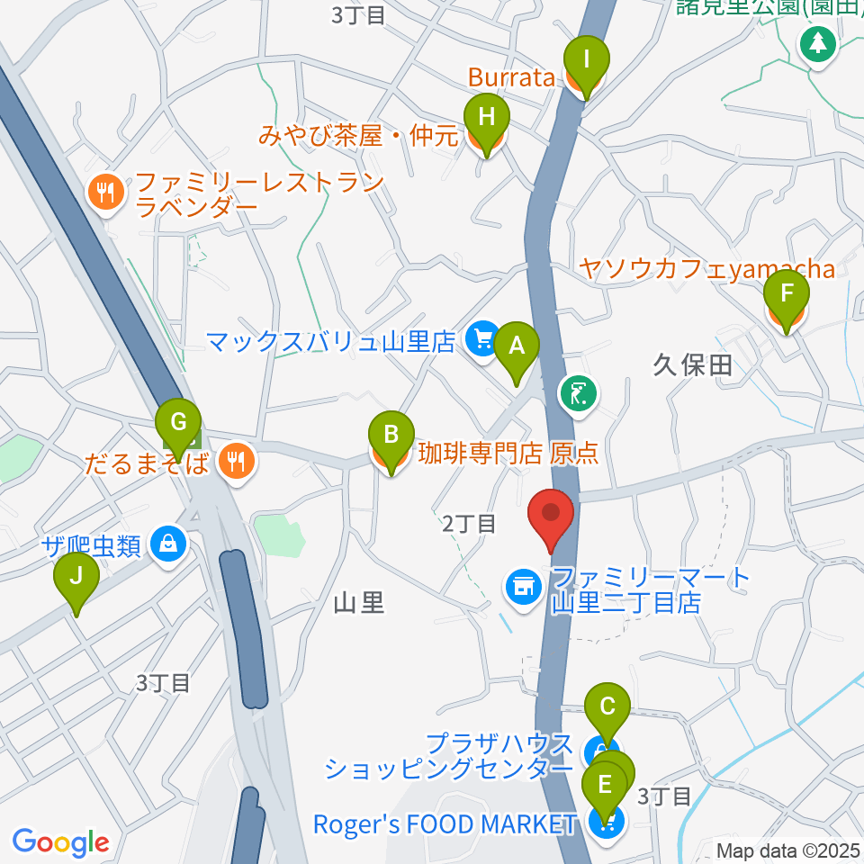 島ピアノセンター周辺のカフェ一覧地図