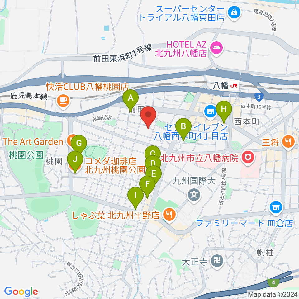 フルート＆ピアノ教室 癒音工房周辺のカフェ一覧地図