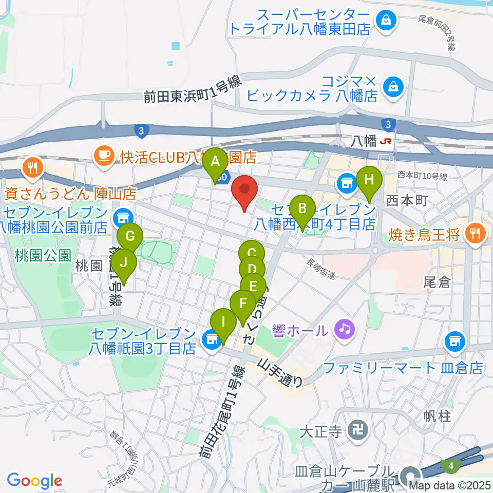 フルート＆ピアノ教室 癒音工房周辺のカフェ一覧地図
