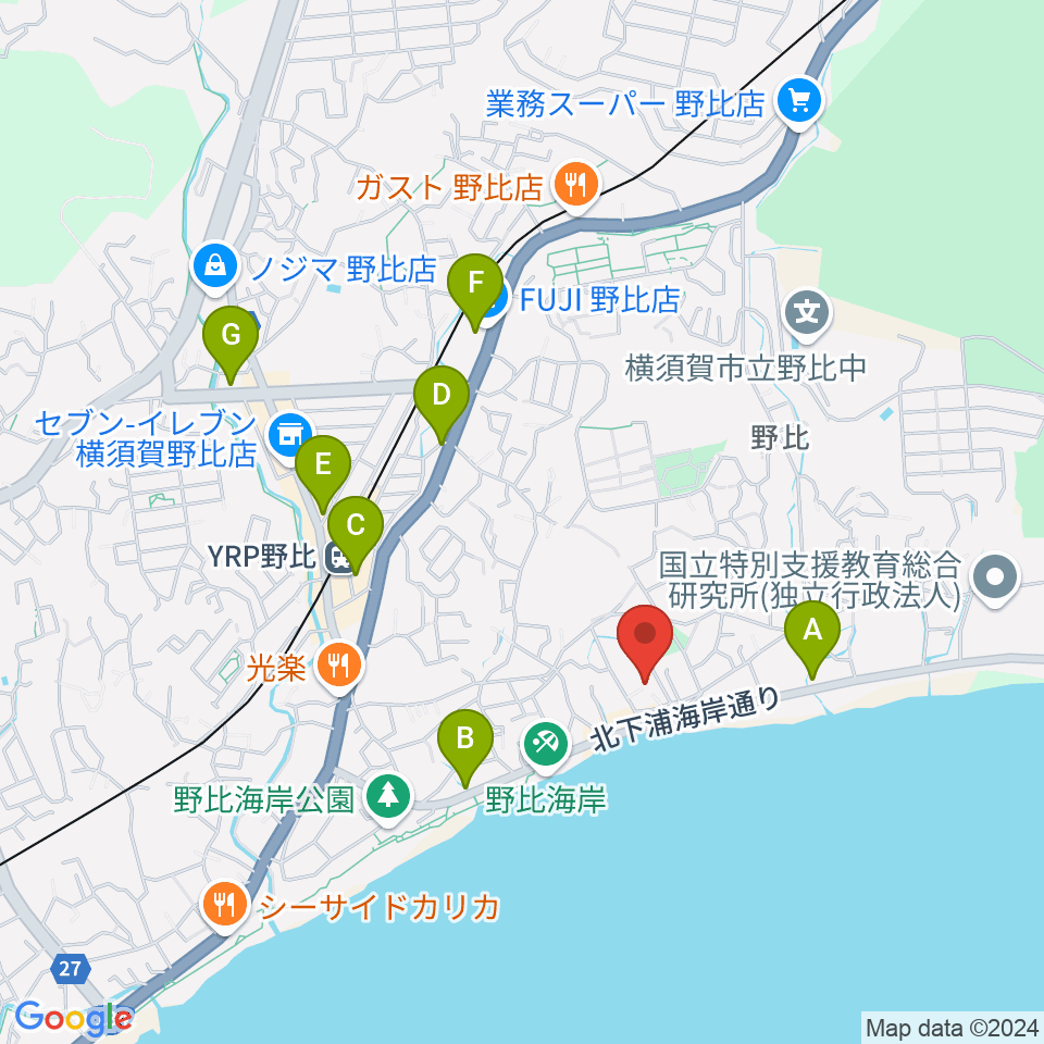 JUN音楽教室周辺のカフェ一覧地図