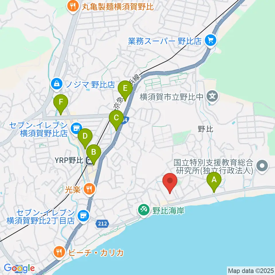 JUN音楽教室周辺のカフェ一覧地図
