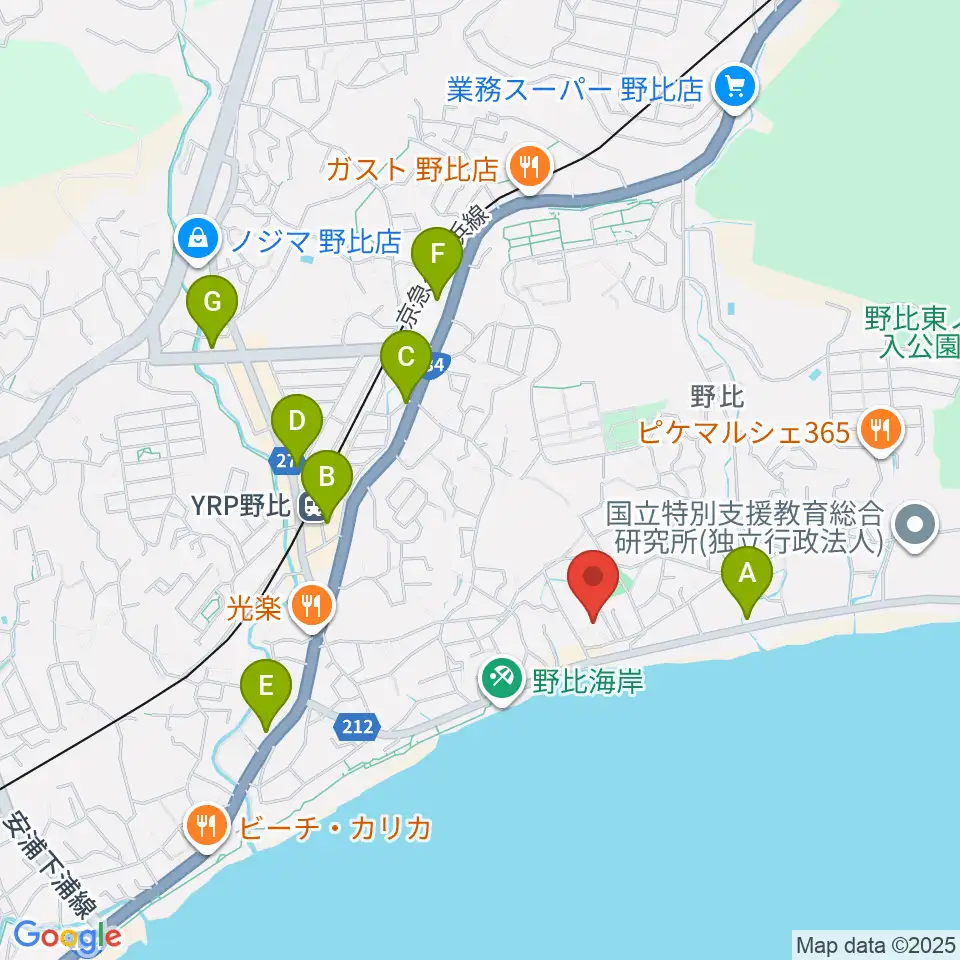 JUN音楽教室周辺のカフェ一覧地図