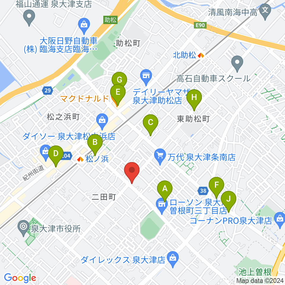 グレイスピアノサービス周辺のカフェ一覧地図