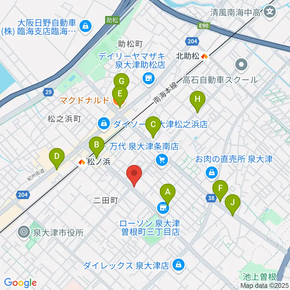 グレイスピアノサービス周辺のカフェ一覧地図