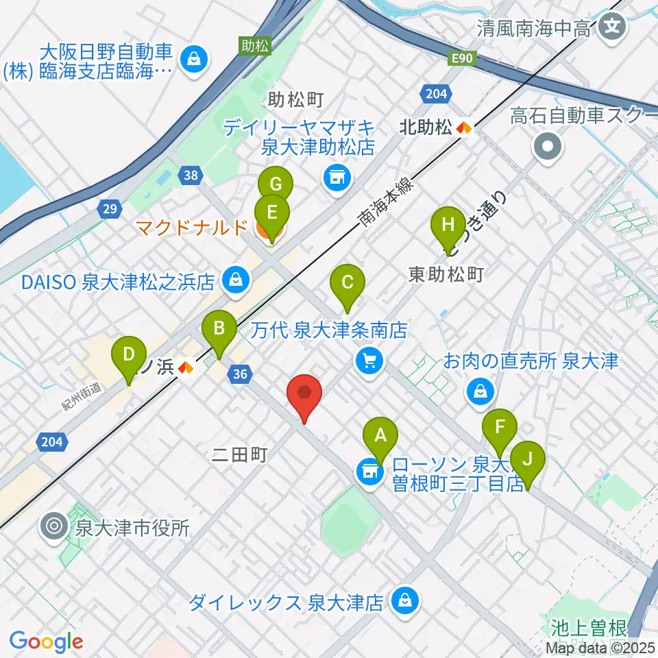 グレイスピアノサービス周辺のカフェ一覧地図