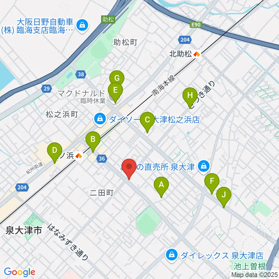 グレイスピアノサービス周辺のカフェ一覧地図