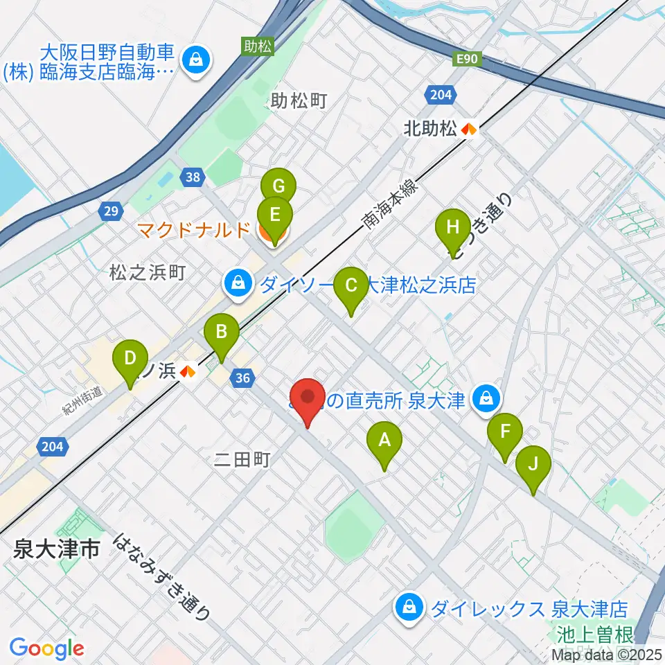 グレイスピアノサービス周辺のカフェ一覧地図