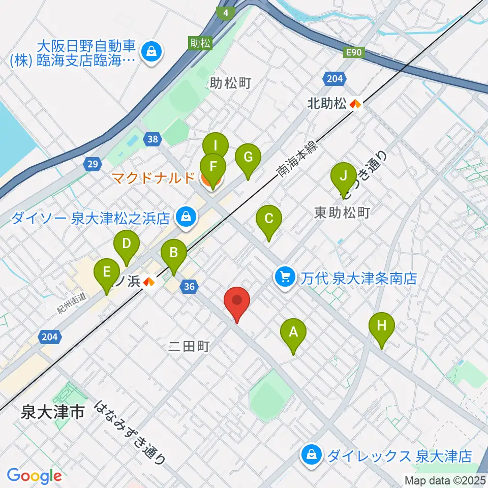 グレイスピアノサービス周辺のカフェ一覧地図