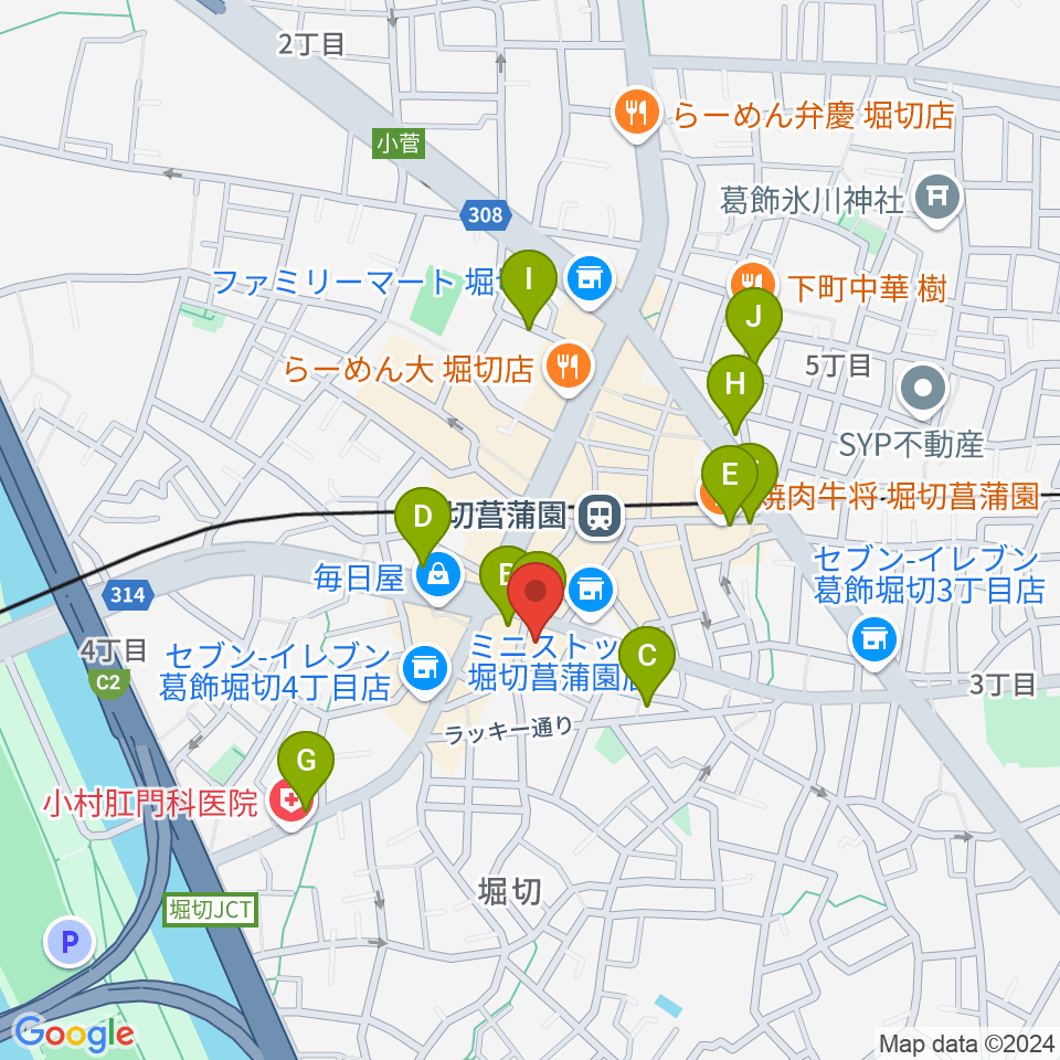 ミュージックスクール・ピュアボイス周辺のカフェ一覧地図