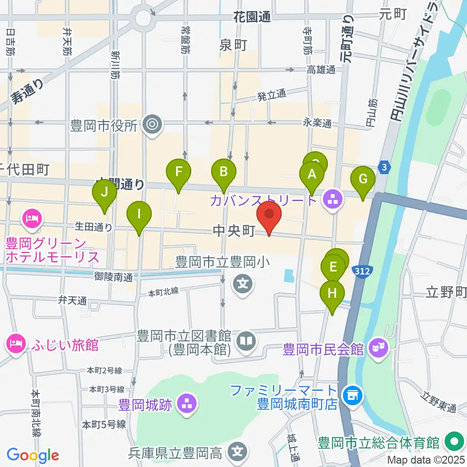 田中音友堂周辺のカフェ一覧地図