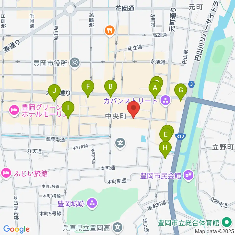 田中音友堂周辺のカフェ一覧地図