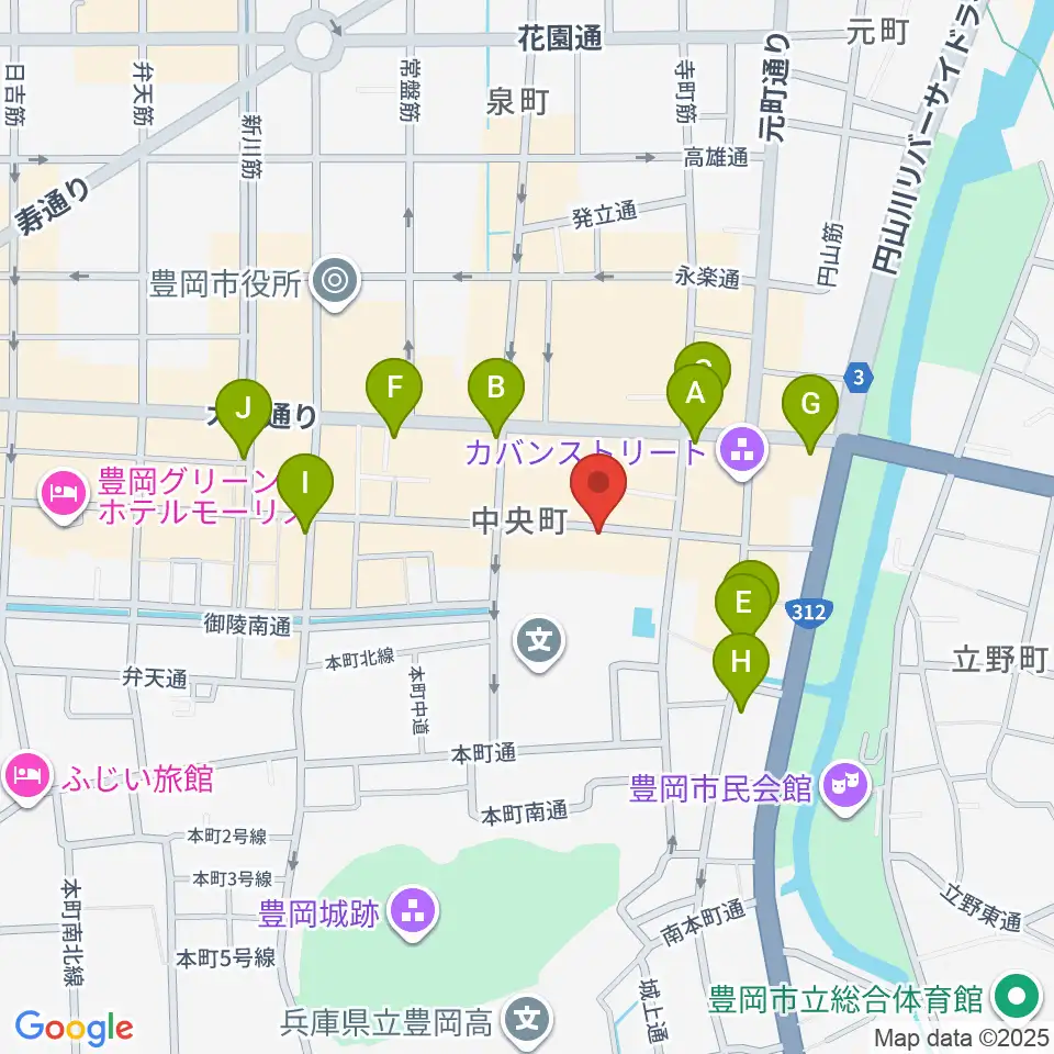田中音友堂周辺のカフェ一覧地図