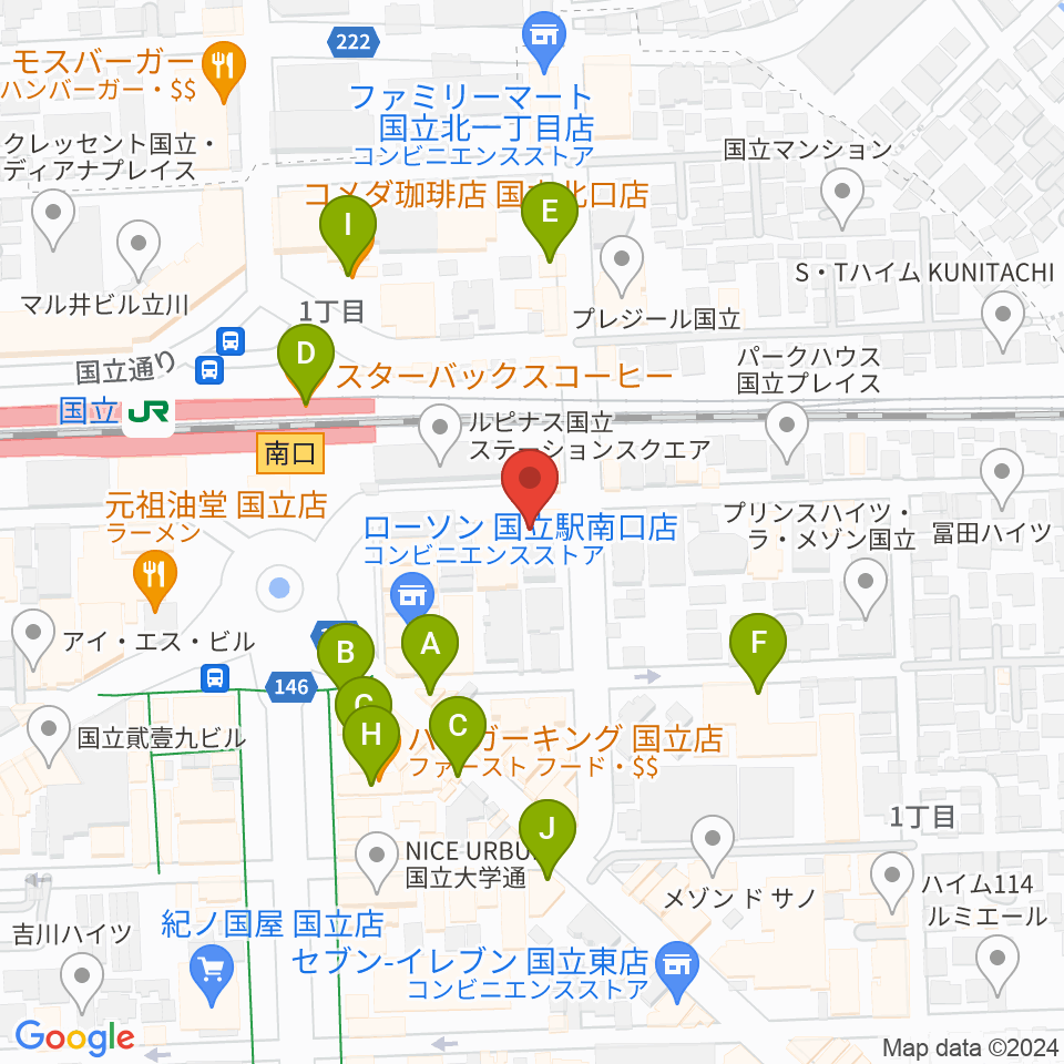 K.STUDIO スタインウェイスタジオ周辺のカフェ一覧地図