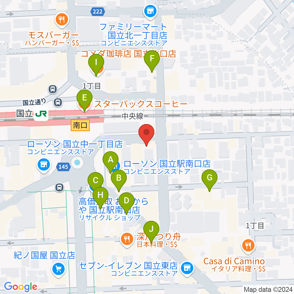 K.STUDIO スタインウェイスタジオ周辺のカフェ一覧地図