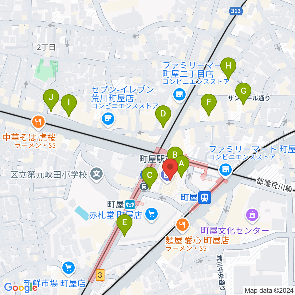 ムーブ町屋周辺のカフェ一覧地図