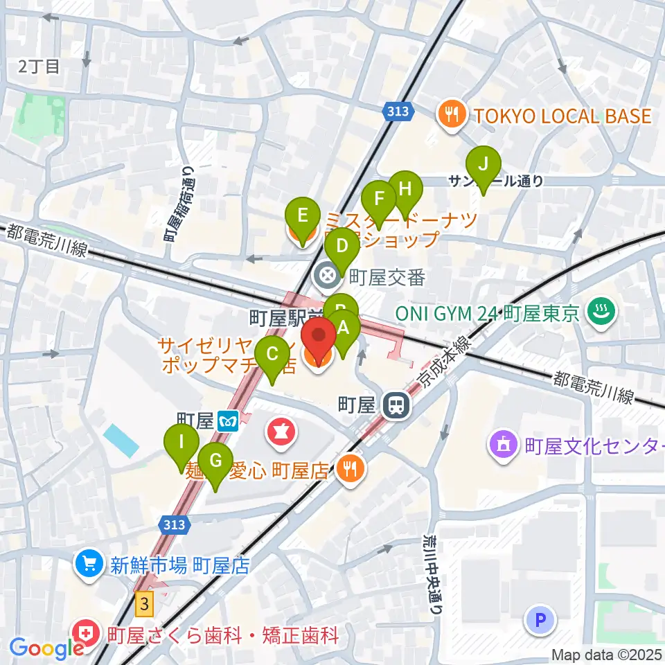 ムーブ町屋周辺のカフェ一覧地図