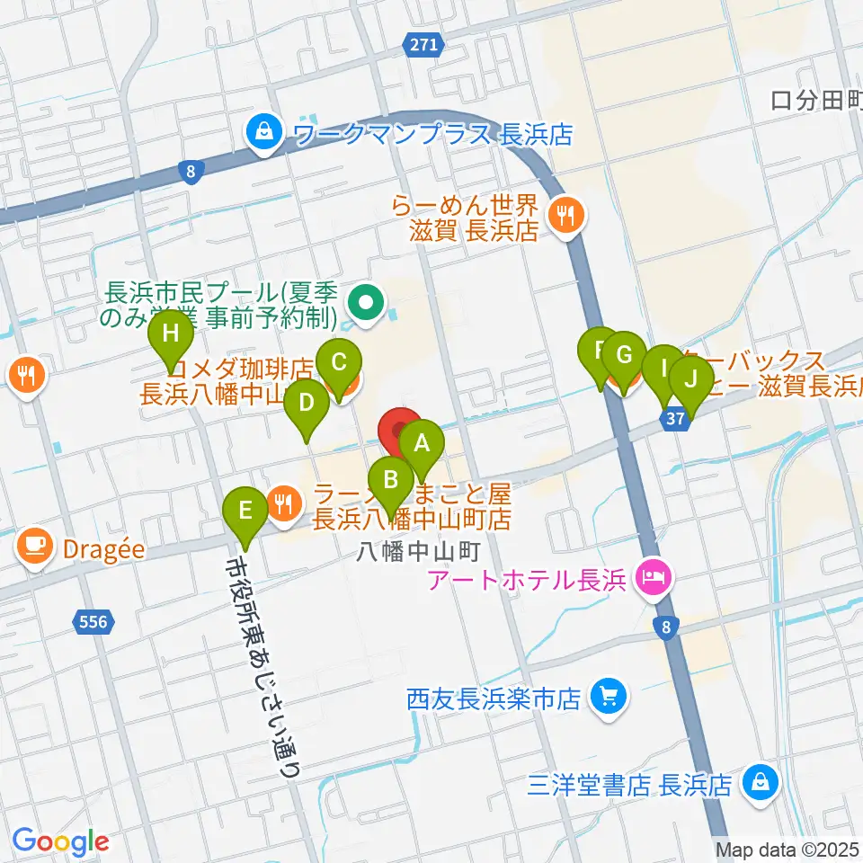 イケダ光音堂周辺のカフェ一覧地図