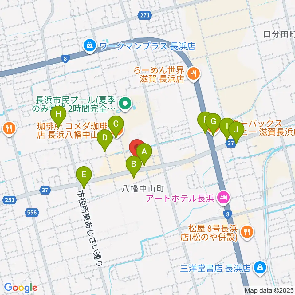 イケダ光音堂周辺のカフェ一覧地図