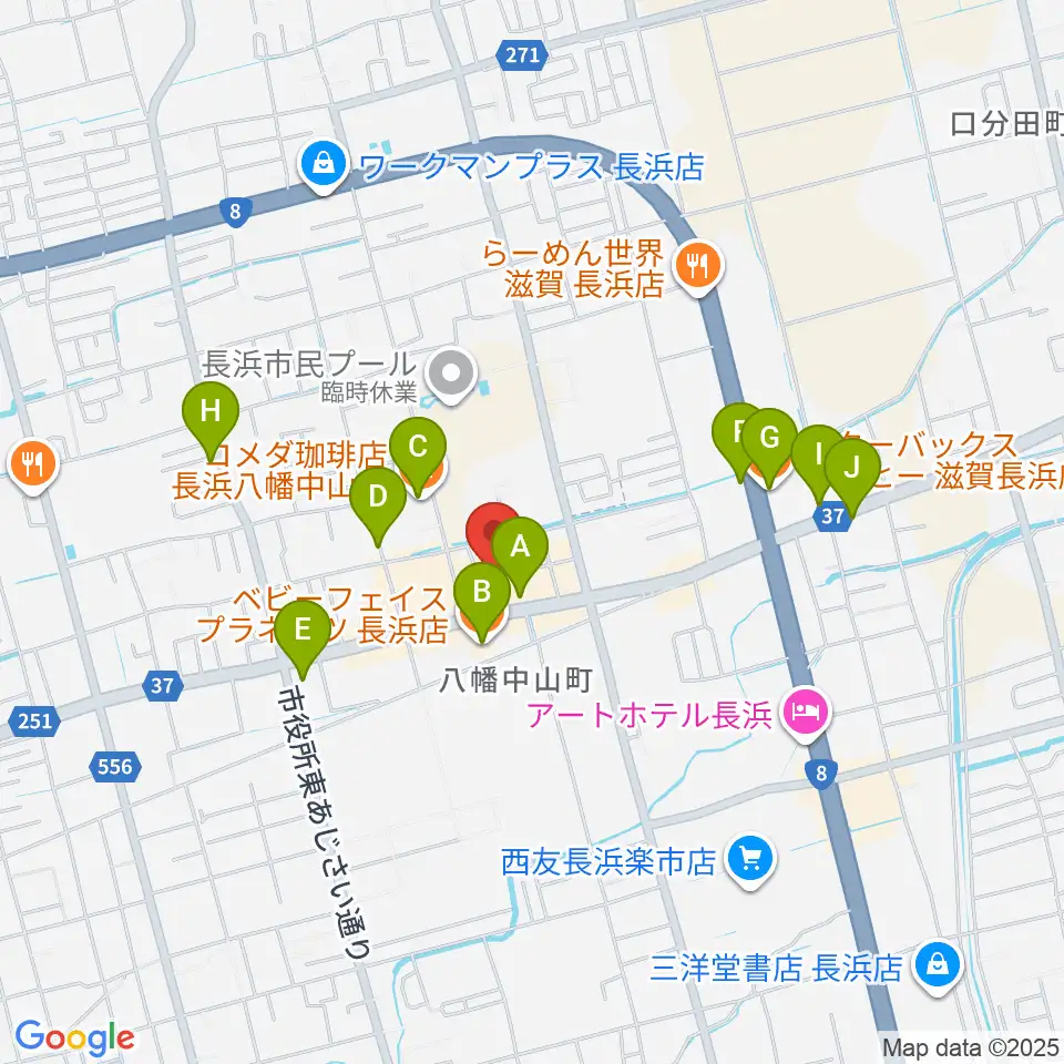 イケダ光音堂周辺のカフェ一覧地図