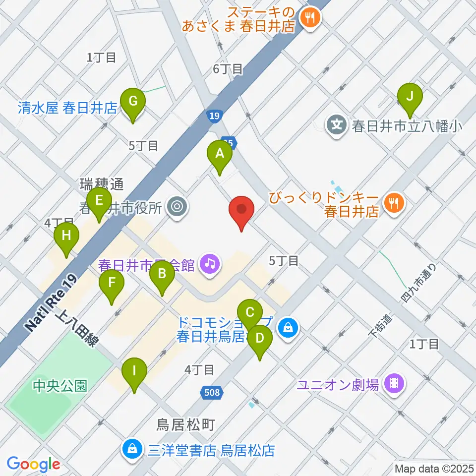 文化フォーラム春日井周辺のカフェ一覧地図