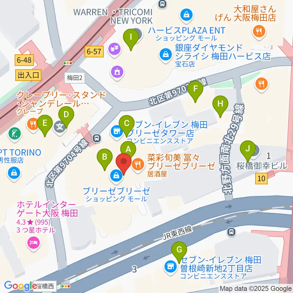 サンケイホールブリーゼ周辺のカフェ一覧地図