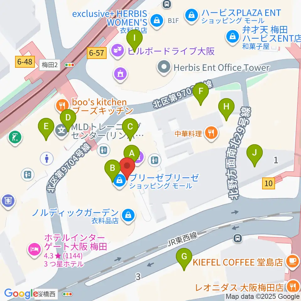 サンケイホールブリーゼ周辺のカフェ一覧地図