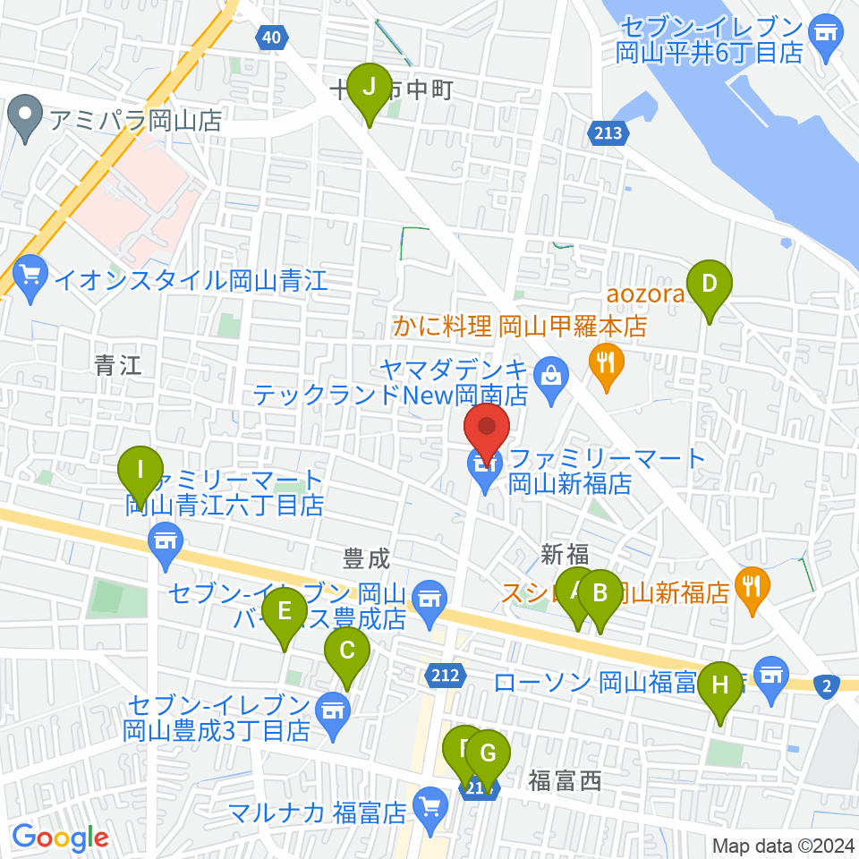 浜松ピアノ店周辺のカフェ一覧地図