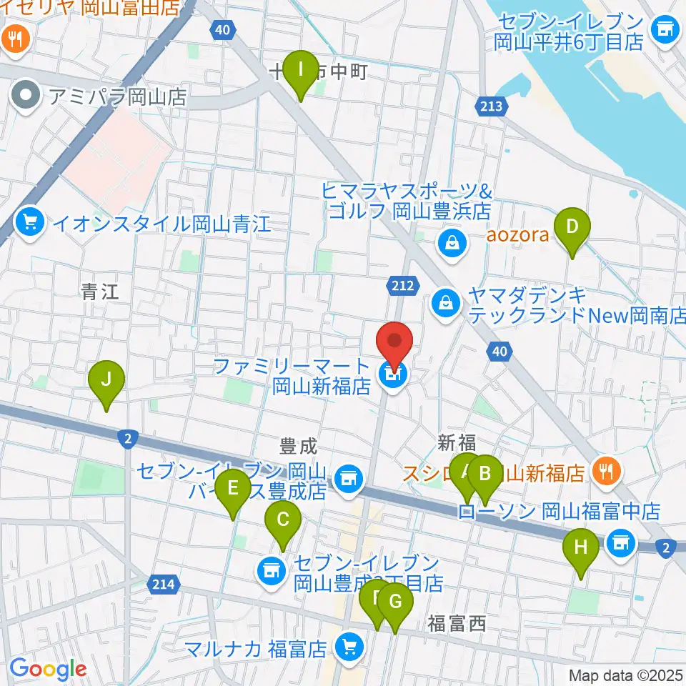 浜松ピアノ店周辺のカフェ一覧地図