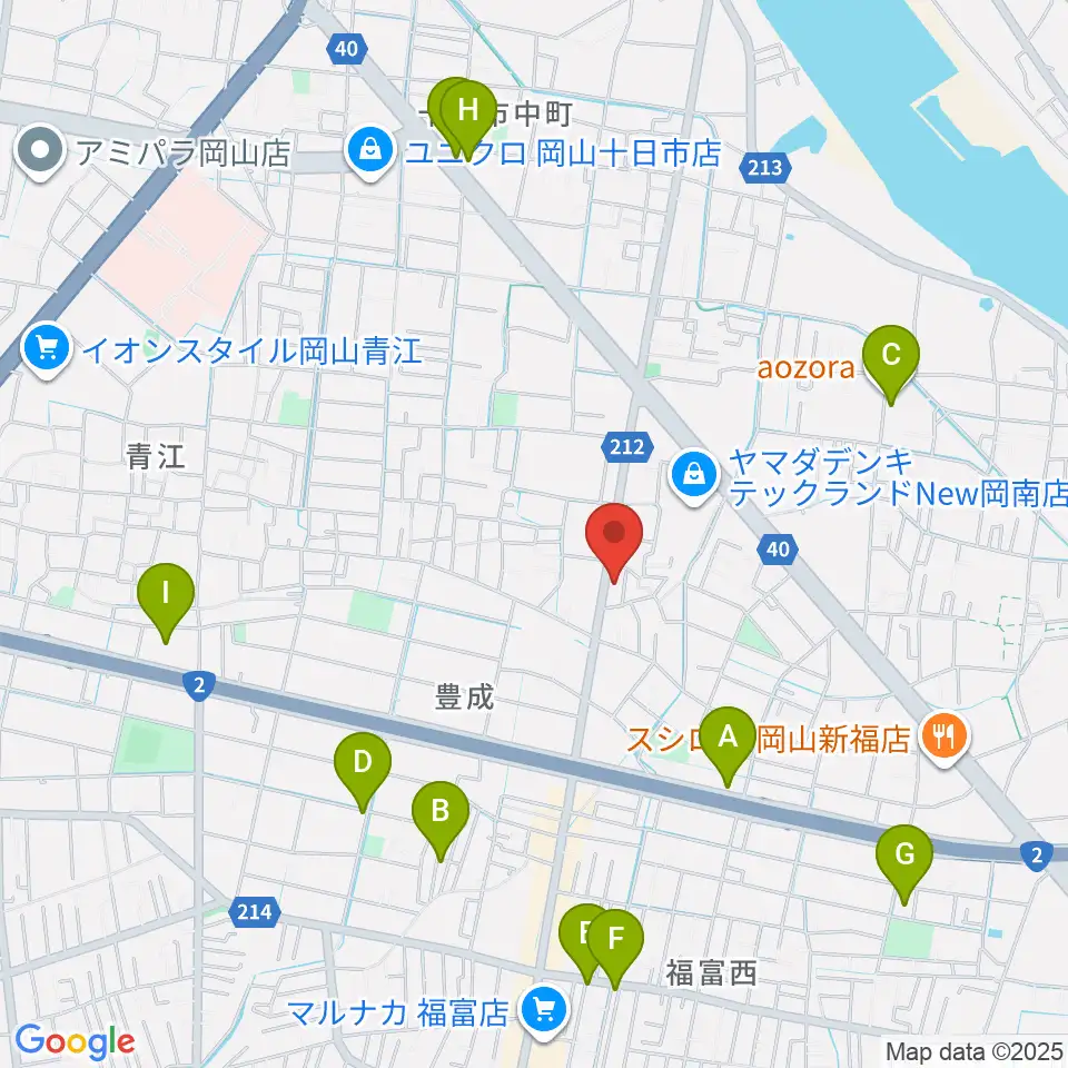 浜松ピアノ店周辺のカフェ一覧地図