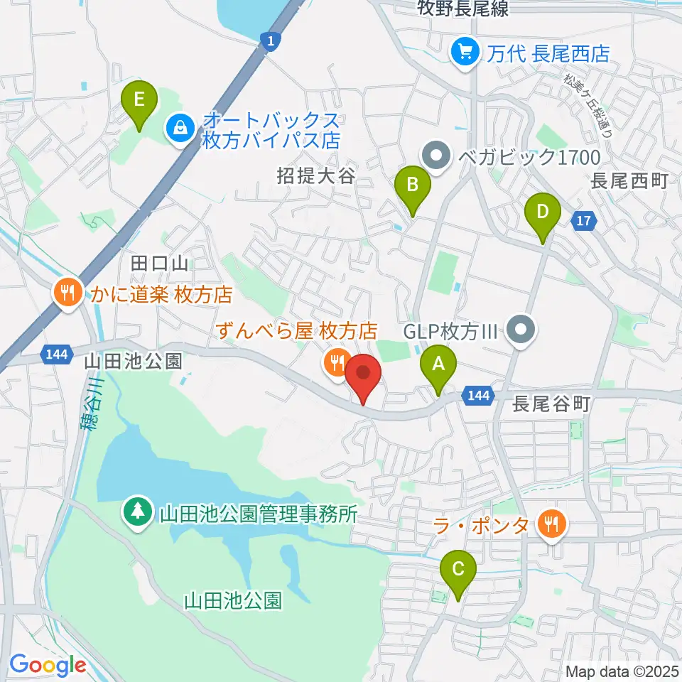 京阪ピアノサービス周辺のカフェ一覧地図