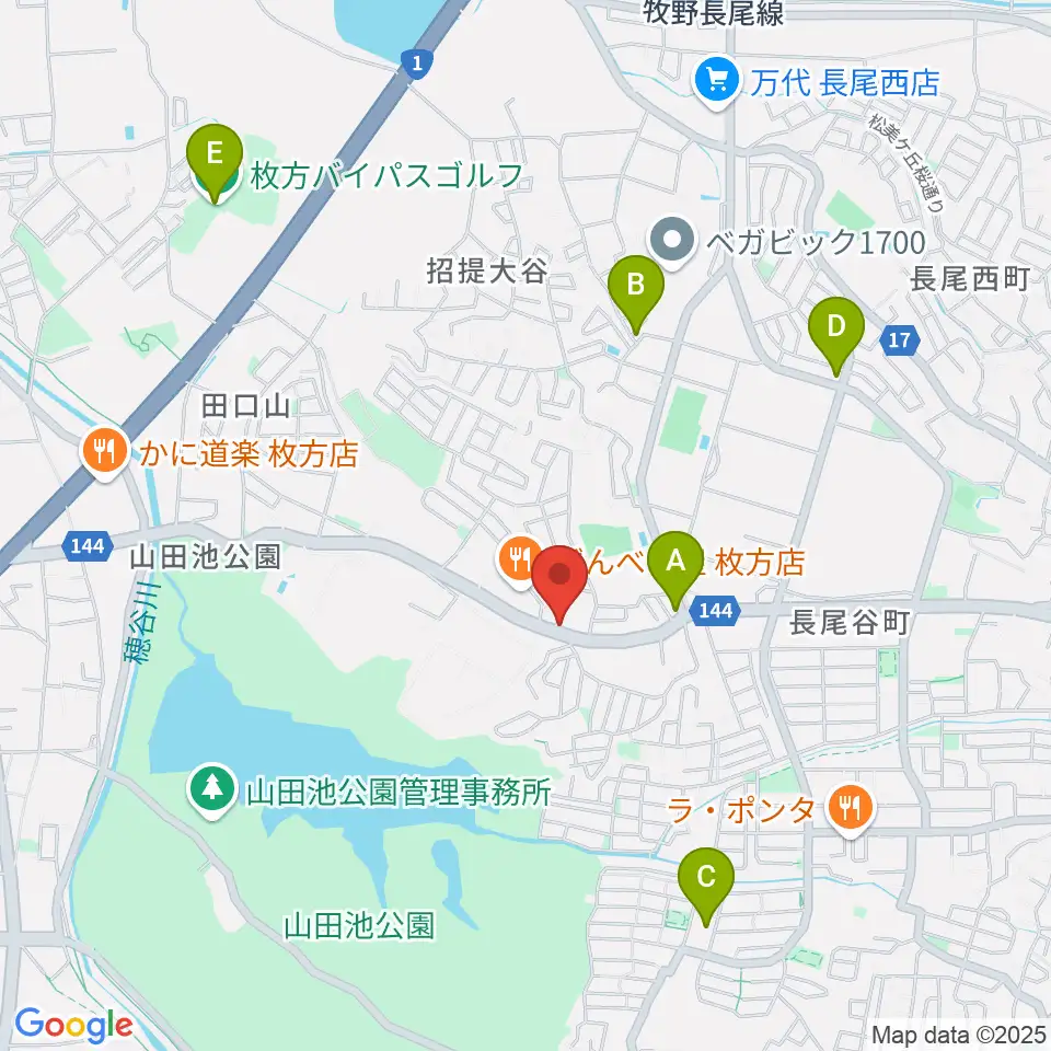 京阪ピアノサービス周辺のカフェ一覧地図