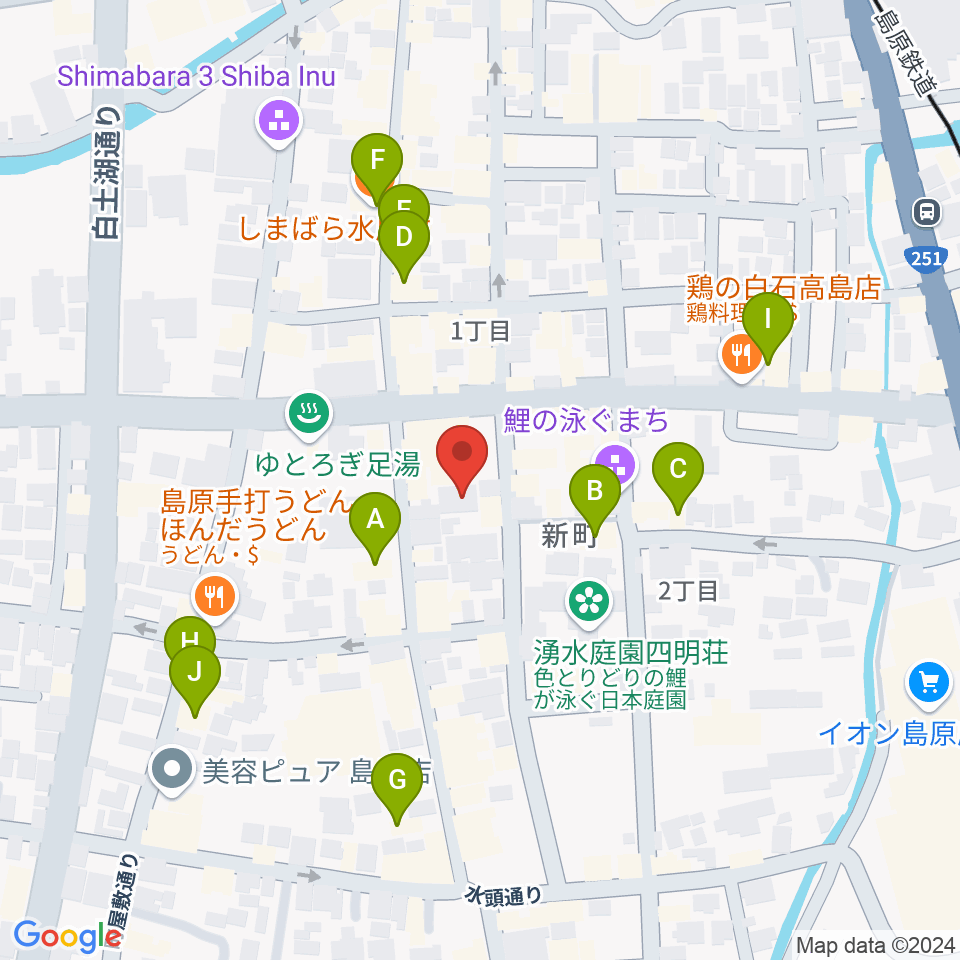 横浜屋ルーム・スタジオレンタル周辺のカフェ一覧地図