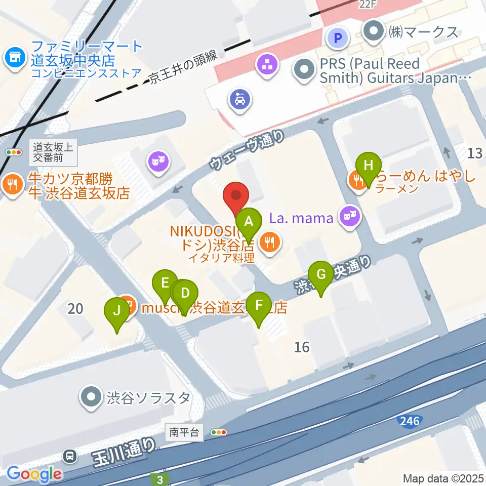 ノナカ・ミュージックハウス周辺のカフェ一覧地図