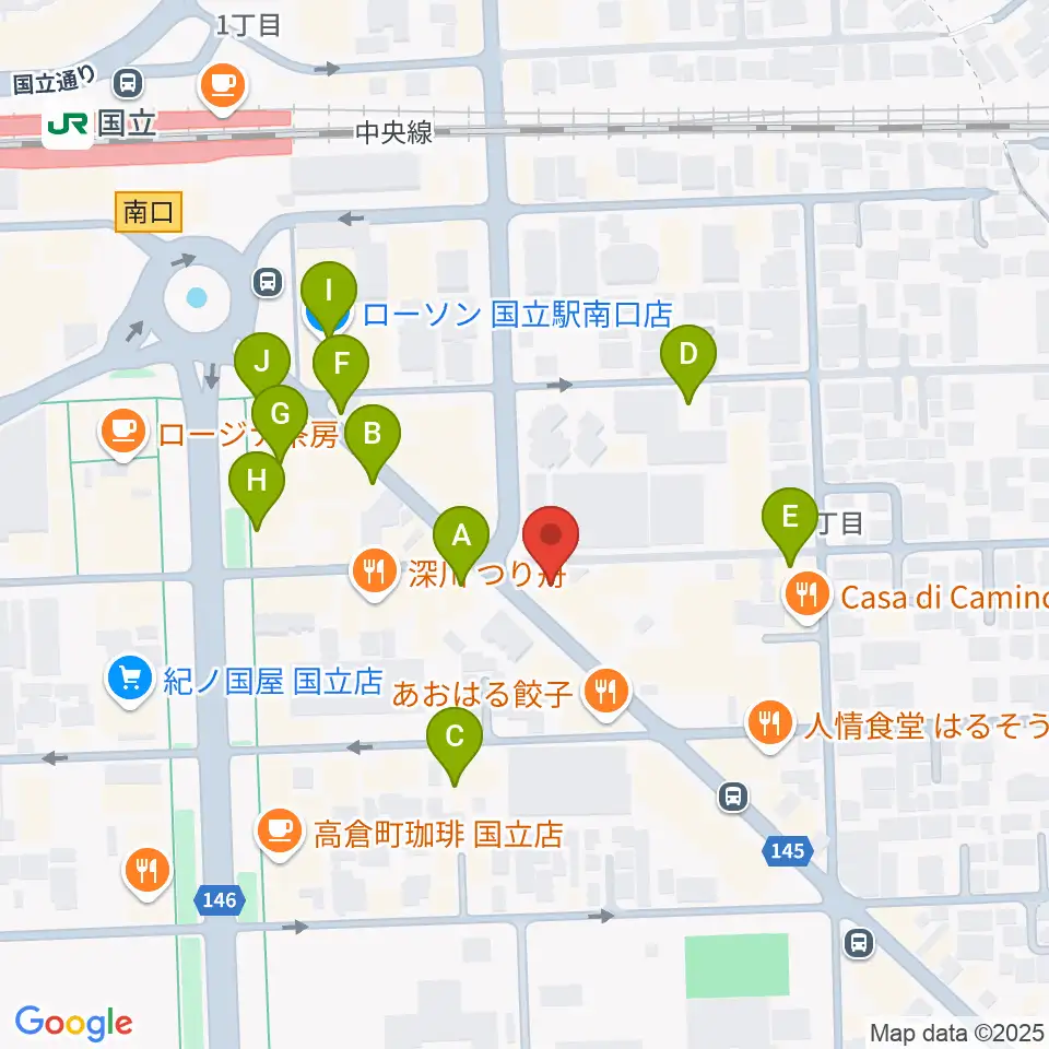 国立ヴィオレホール周辺のカフェ一覧地図