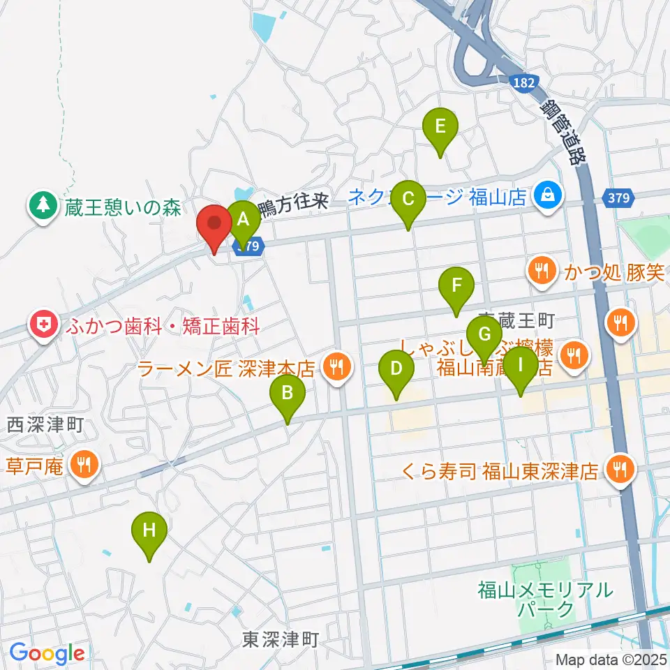福山楽器センター周辺のカフェ一覧地図