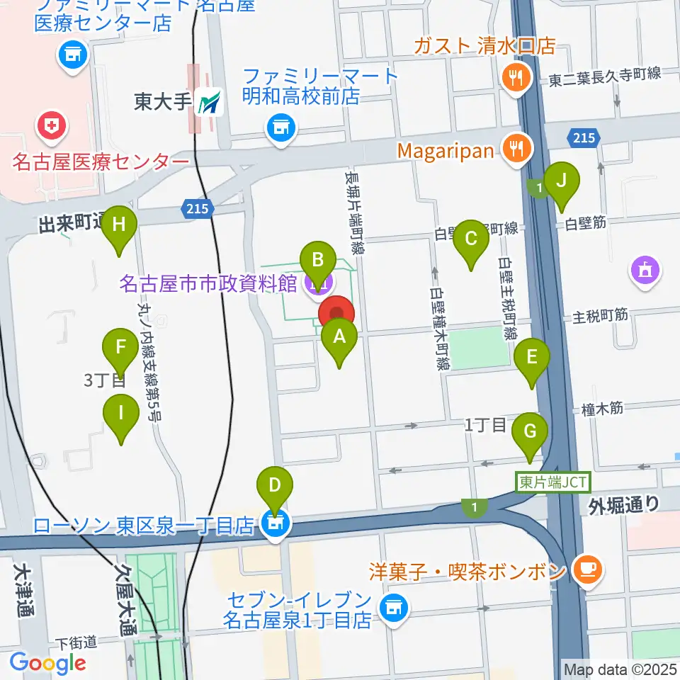 ウィルあいち愛知県女性総合センター周辺のカフェ一覧地図