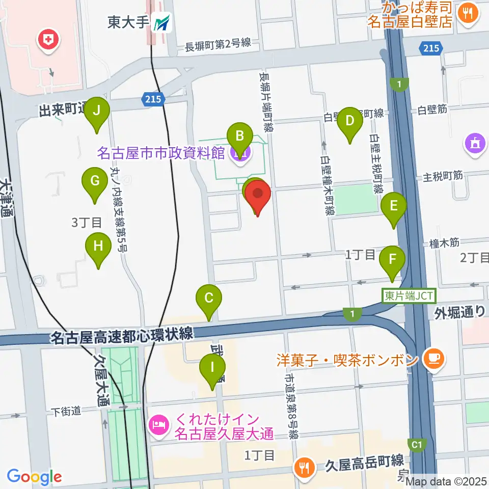 ウィルあいち周辺のカフェ一覧地図