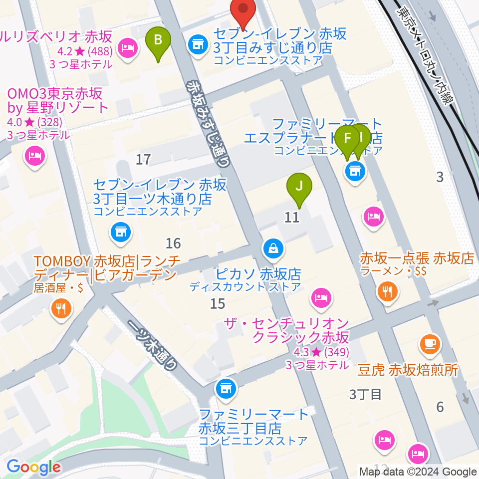 赤坂レッドシアター周辺のカフェ一覧地図