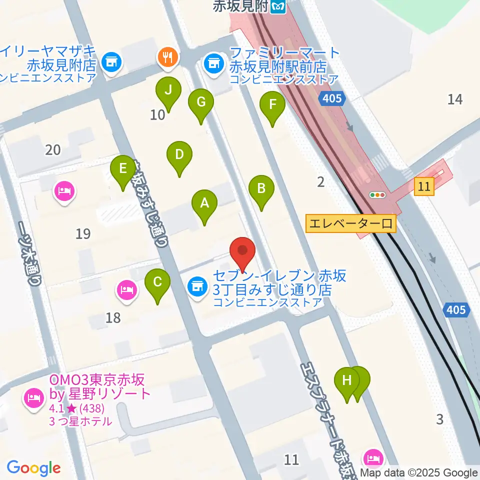 赤坂レッドシアター周辺のカフェ一覧地図