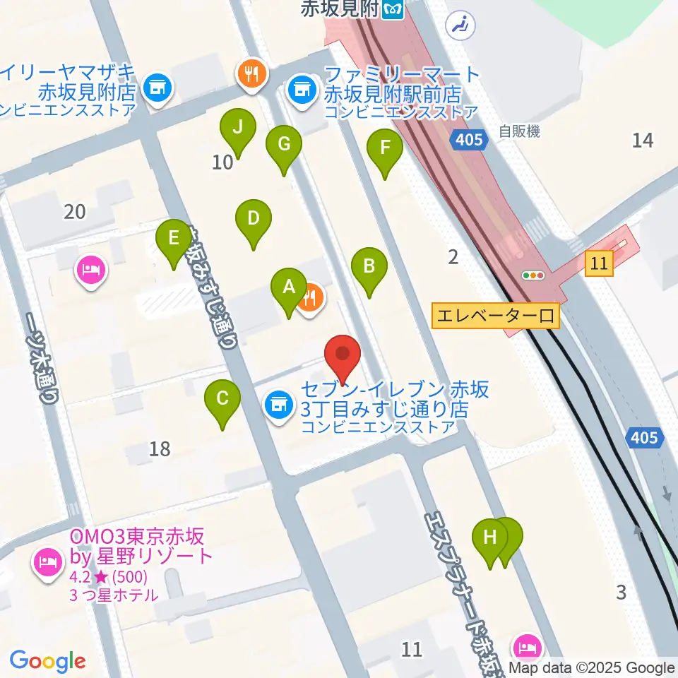 赤坂レッドシアター周辺のカフェ一覧地図