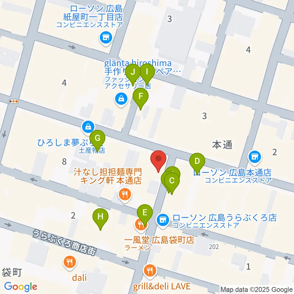 BIGBOSS広島周辺のカフェ一覧地図