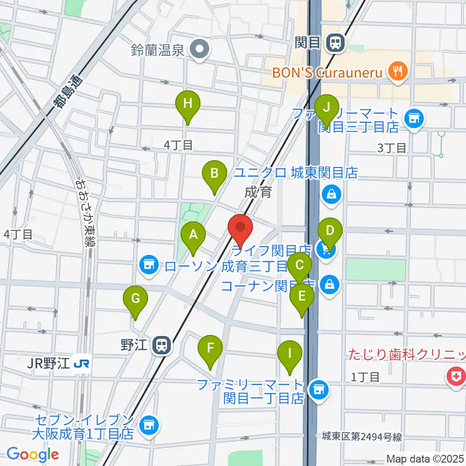 アトリエS-pace周辺のカフェ一覧地図