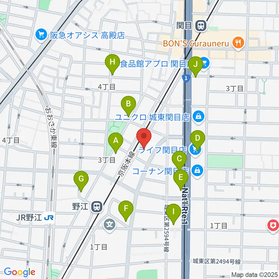 アトリエS-pace周辺のカフェ一覧地図