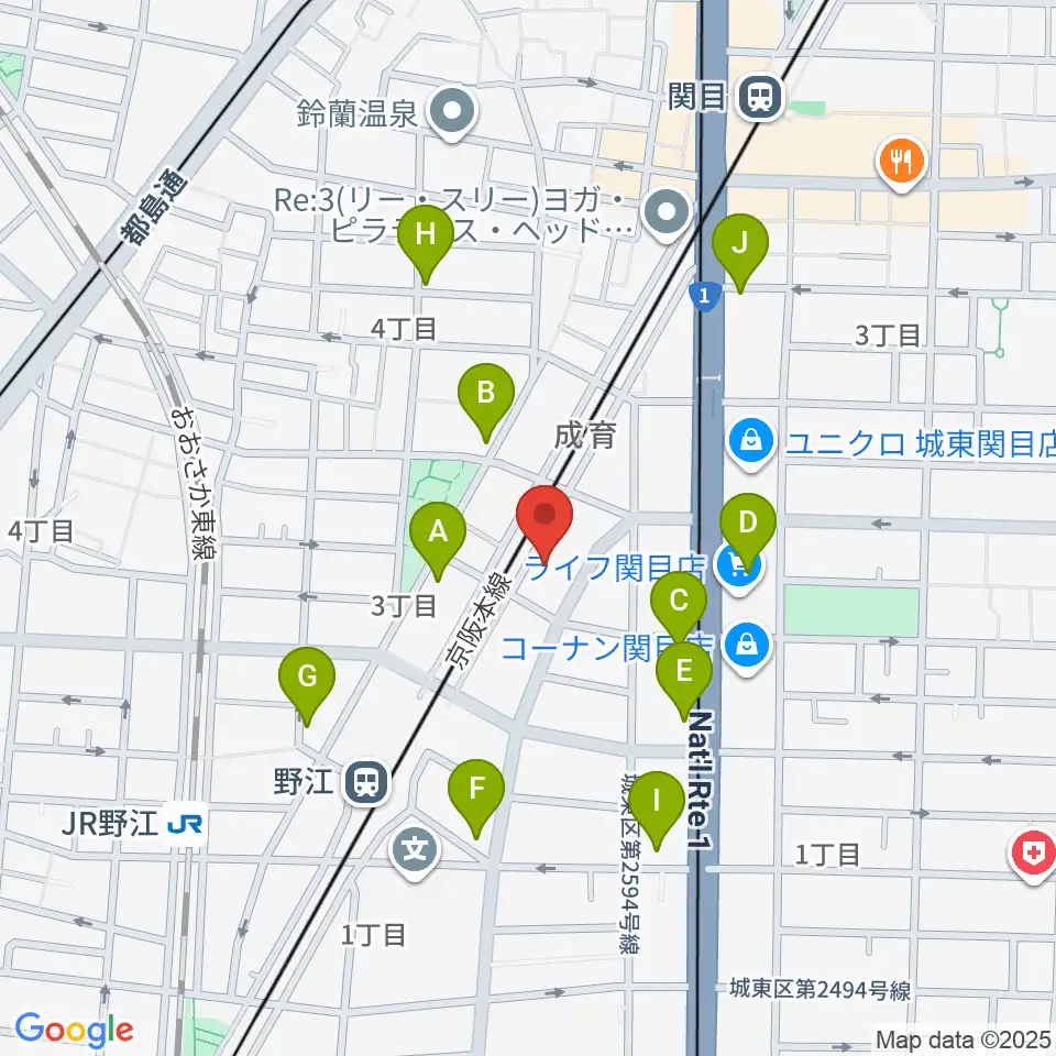 アトリエS-pace周辺のカフェ一覧地図